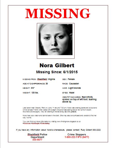 New Missing poster